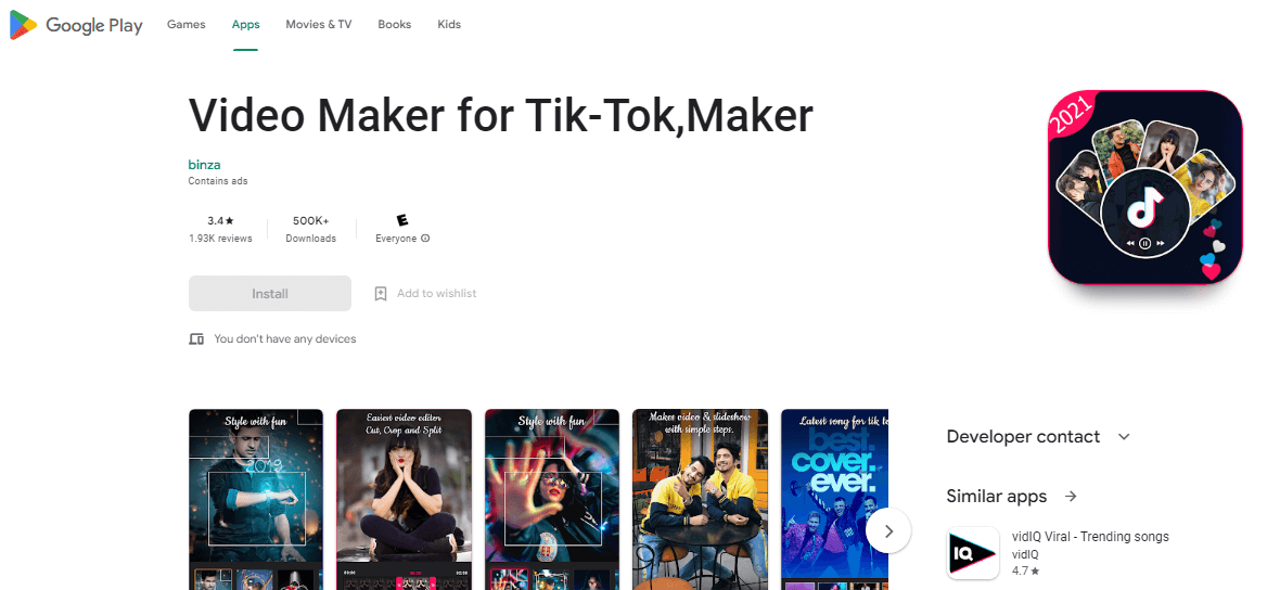 TikTok video editor