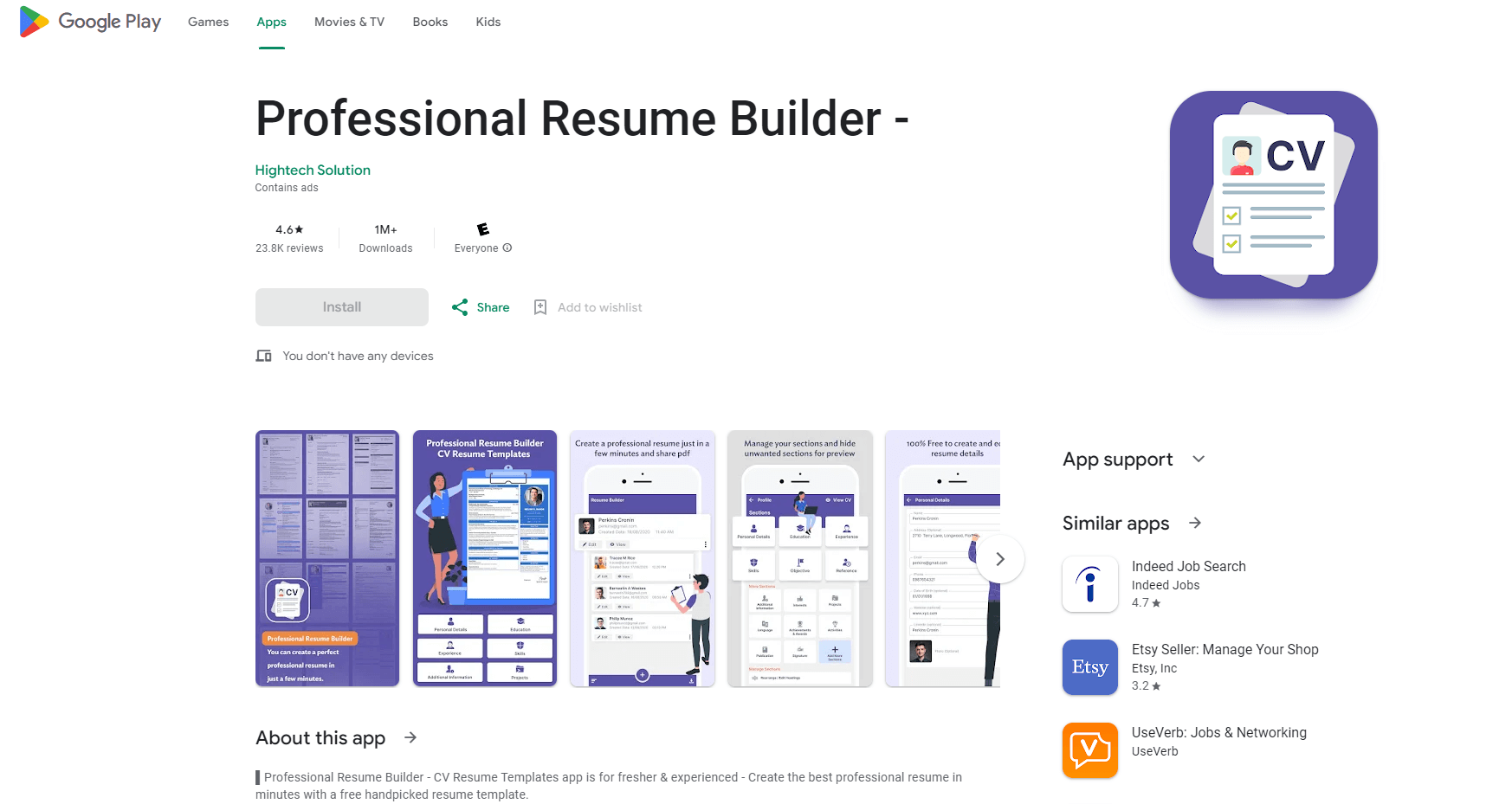 Professional resume builder CV resume templates.